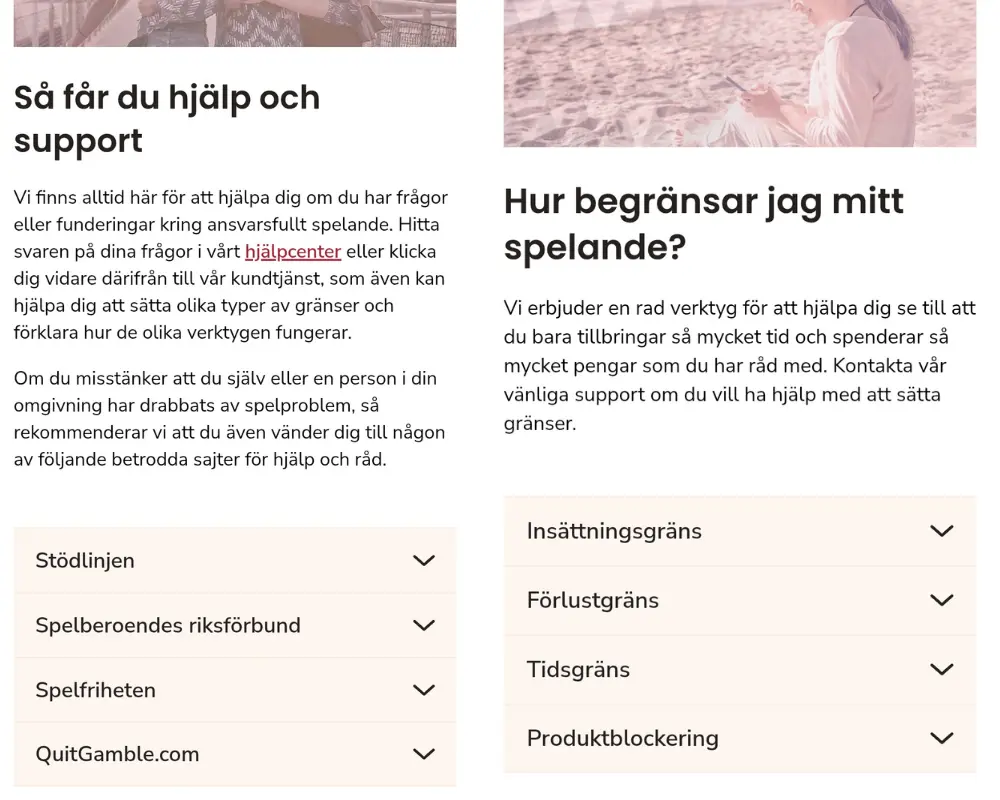 Information om ansvarsfullt spelande hos Maria Casino.