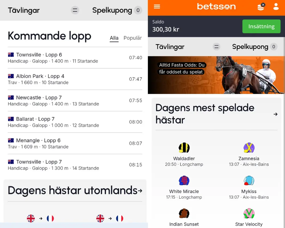 Trav och galopp hos Betson.