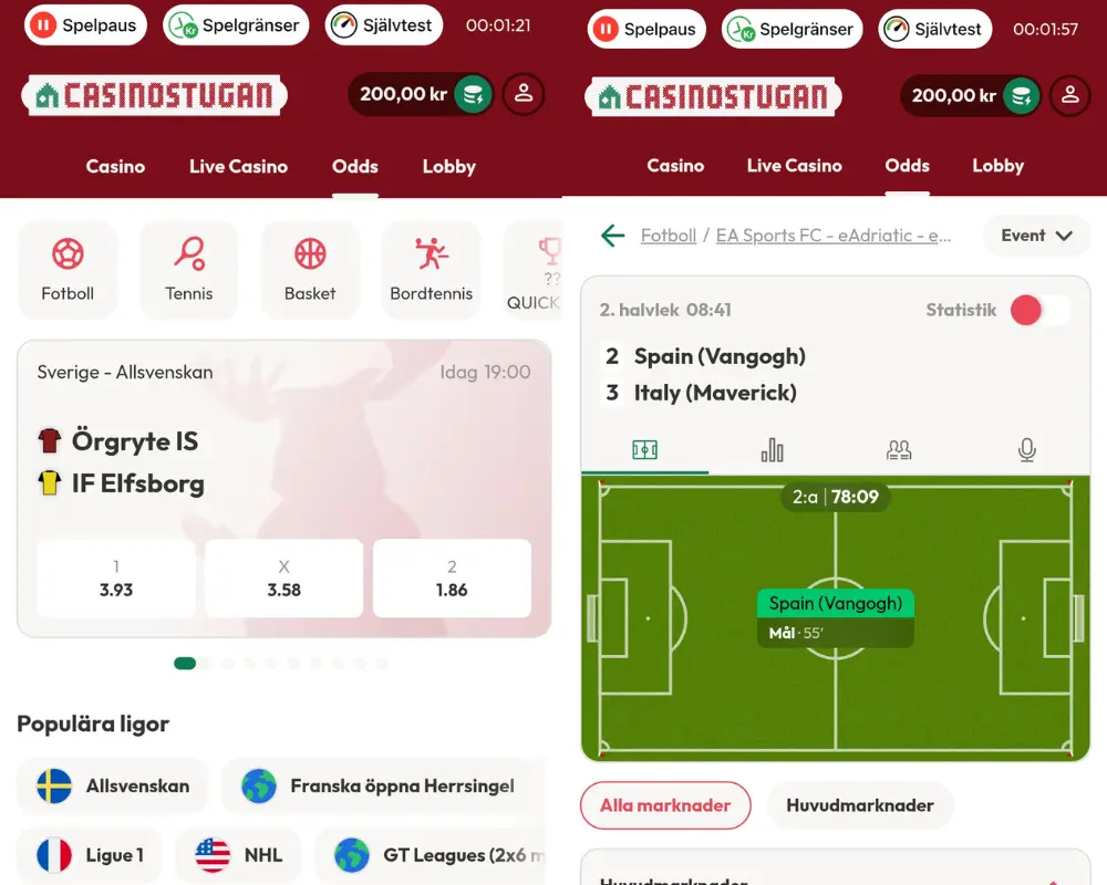Odds och betting hos Casinostugan