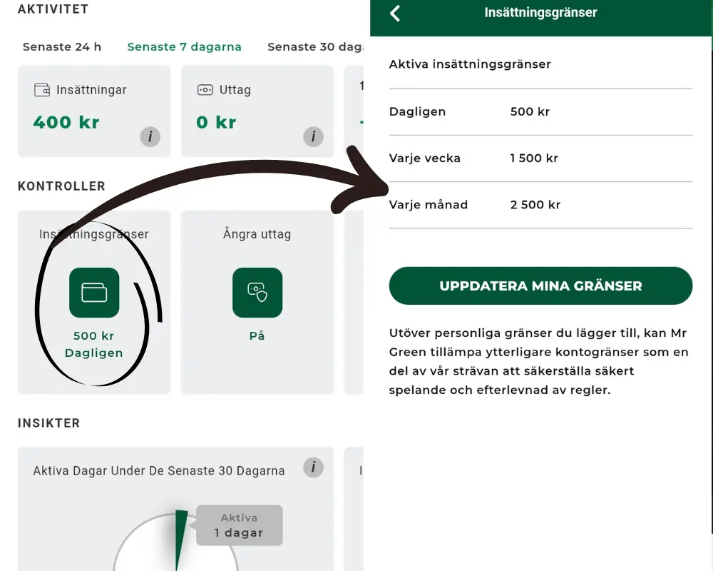 Spelgränser hos Mr Green