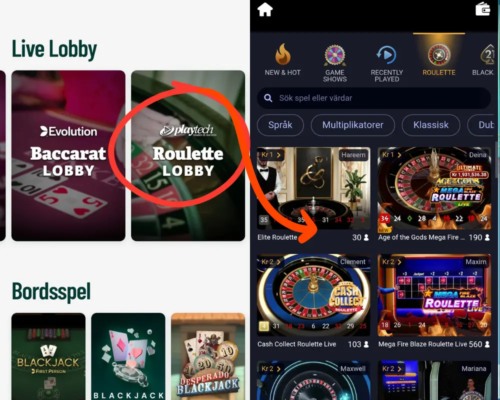 Pafs live casino