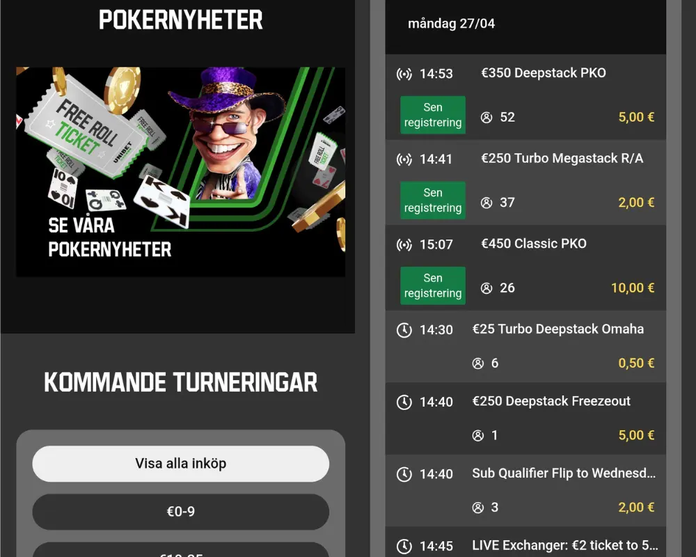 Unibets pokerspel