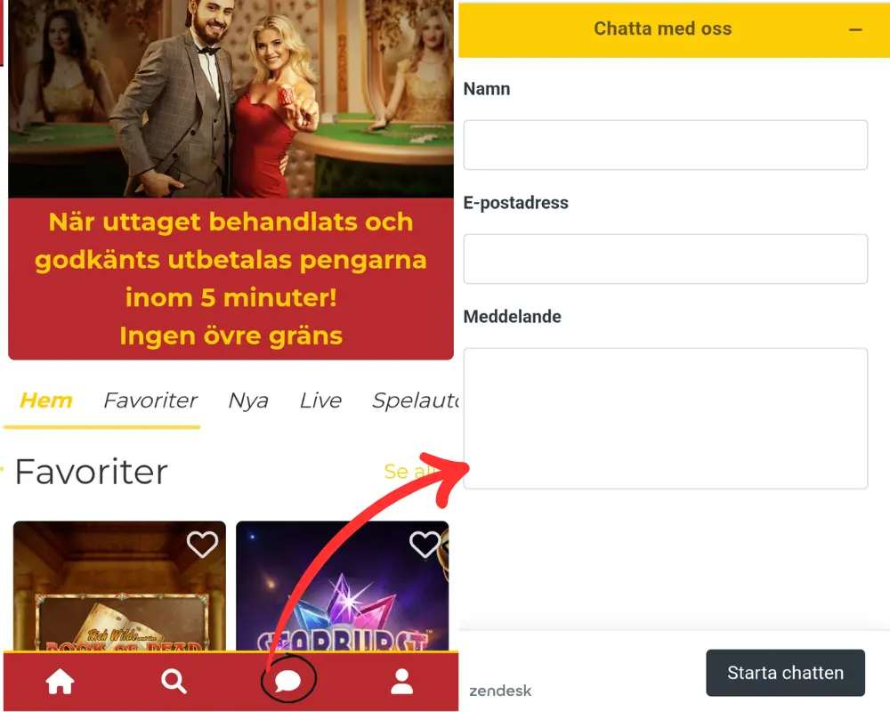 Kundtjänsten hos Pronto Live