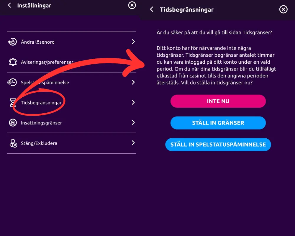 Lucky Vegas: tidsbegränsningar.