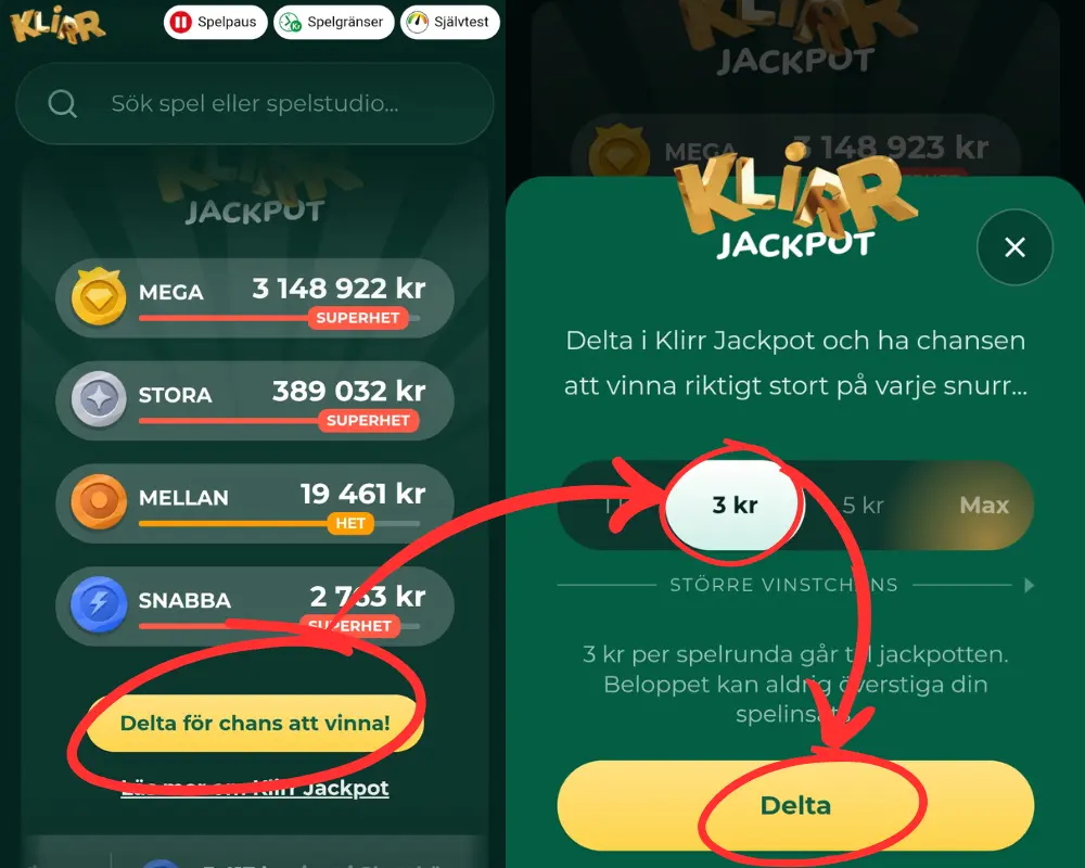 Hur du deltar i Klirr Casinos lokala jackpot.