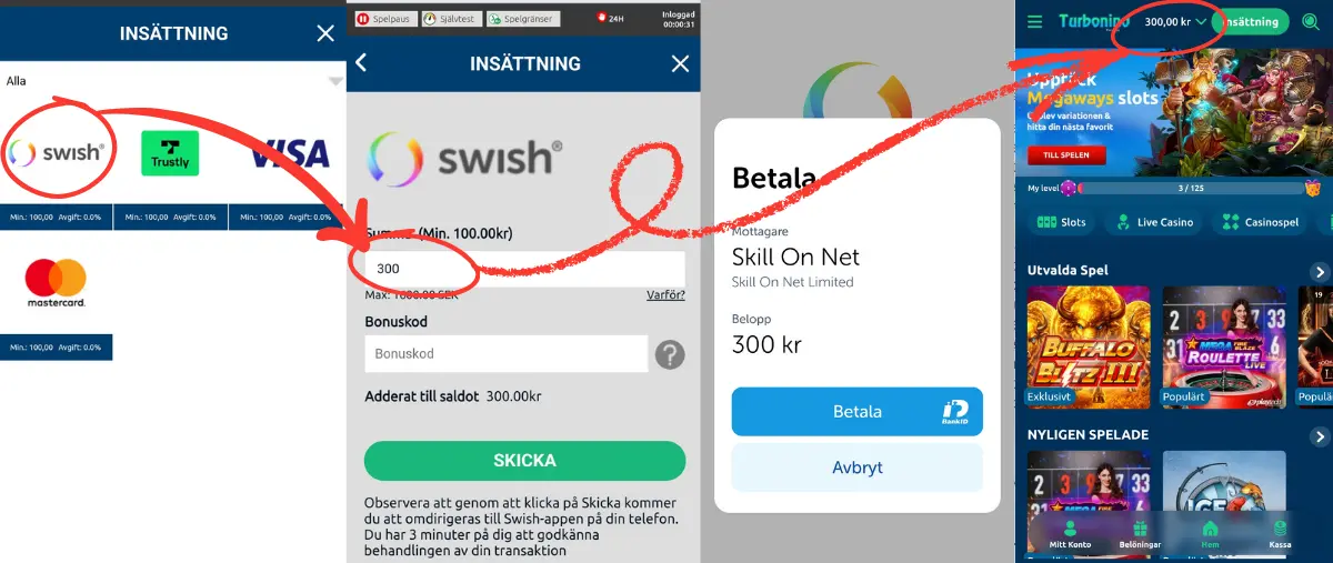 En insättning hos Turbonino från 2026.