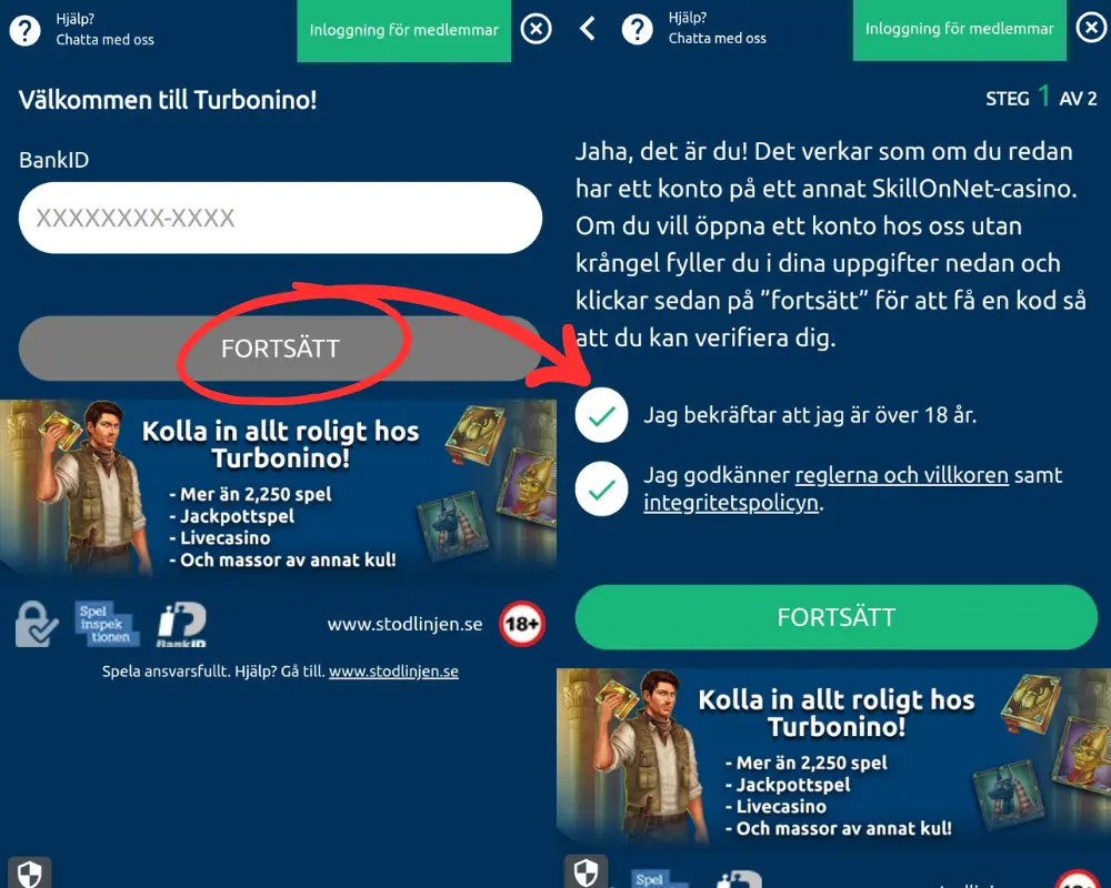 Vår senaste registrering hos Turbonino (2026).