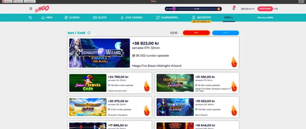 Hot & Cold hos Slingo Casino.