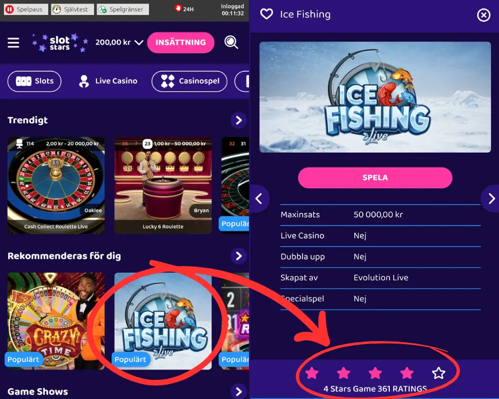 Hur du betygsätter ett spel hos Slotstars.