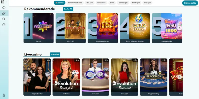 Casinolobbyn hos Lucky Days