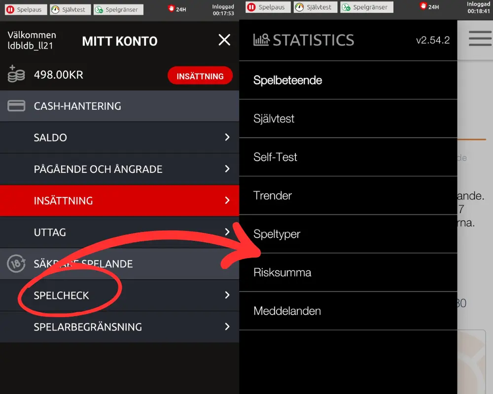 Spelcheck: spelbeteende och statistik hos samtliga SkillOnNet-casinon.