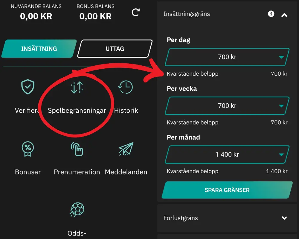Inställningar för ansvarsfullt spelande hos FastBet.