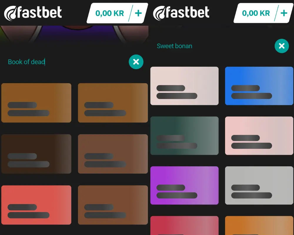 Laddande bilder och spel hos Fastbet.