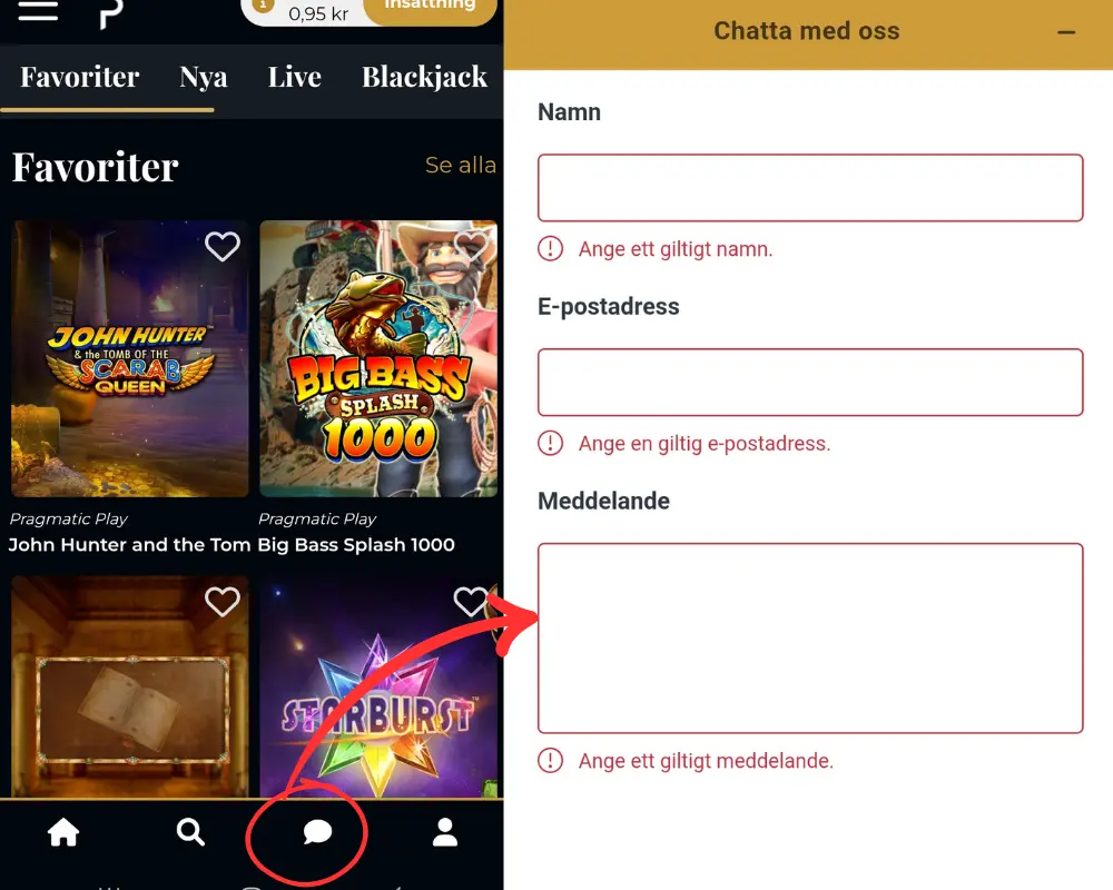 Vart du hittar kundtjänst hos Premier Live Casino