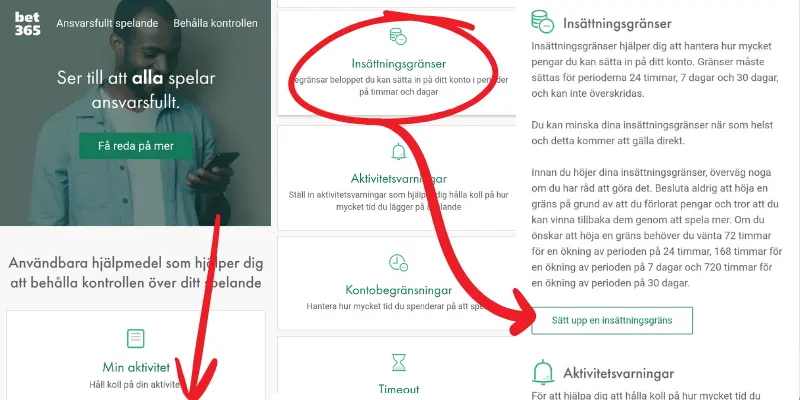 Ansvarsfullt spelande och spelgränser hos Bet365