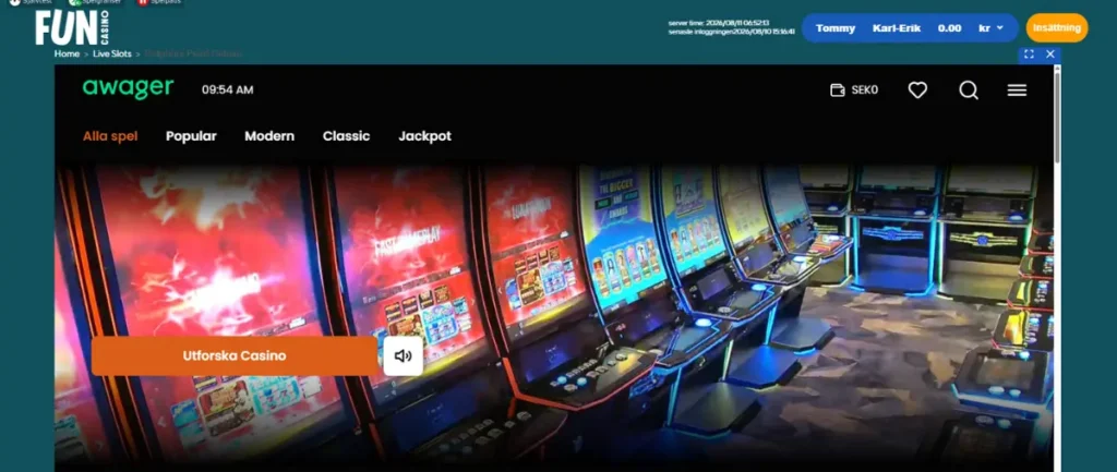 Awagers virtuella casino hos Fun Casino.