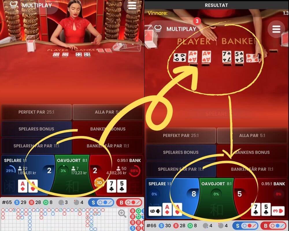 Hur man spelar baccarat: när extra kort delas ut