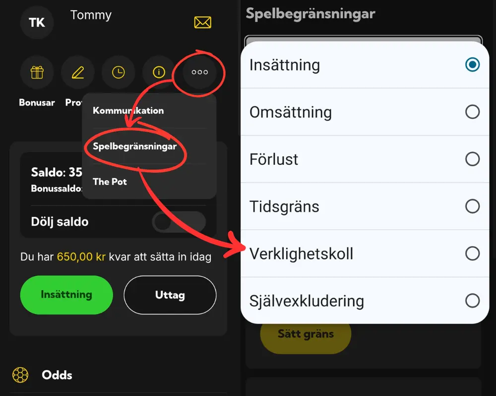 Verktyg för ansvarsfullt spelande hos Bethard