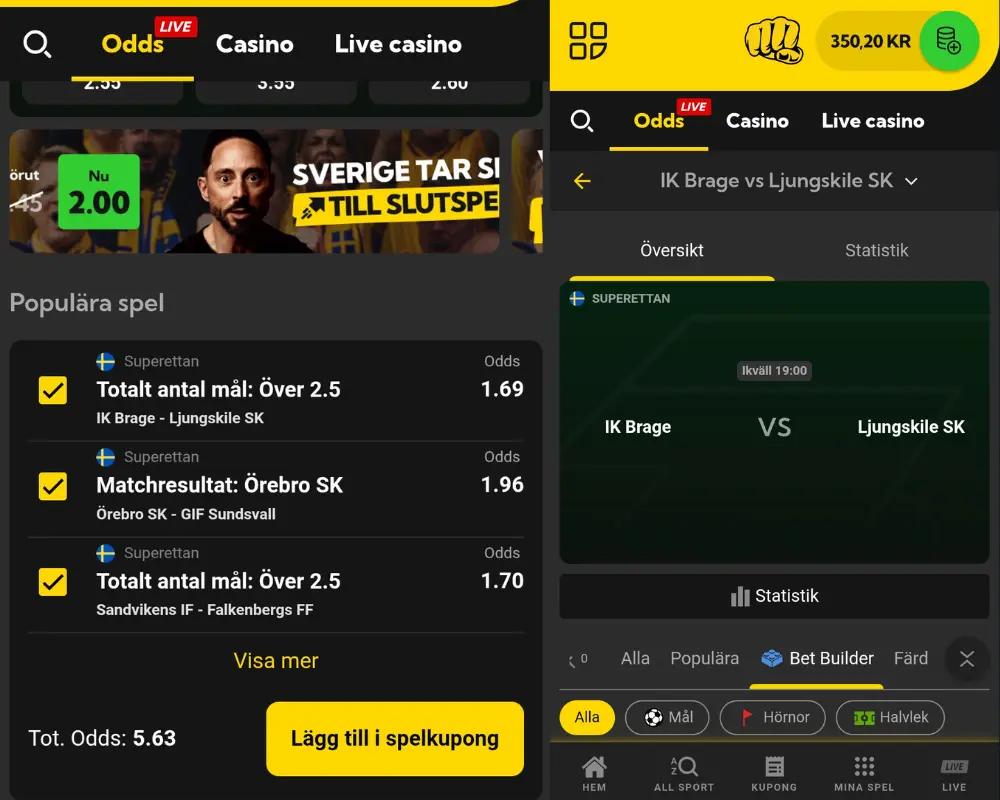 Odds och betting hos Bethard