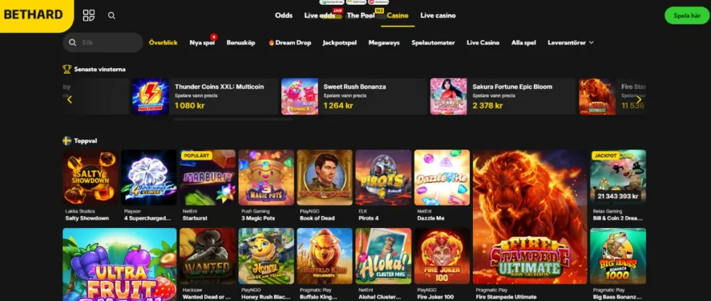 Casinosidan hos Bethard