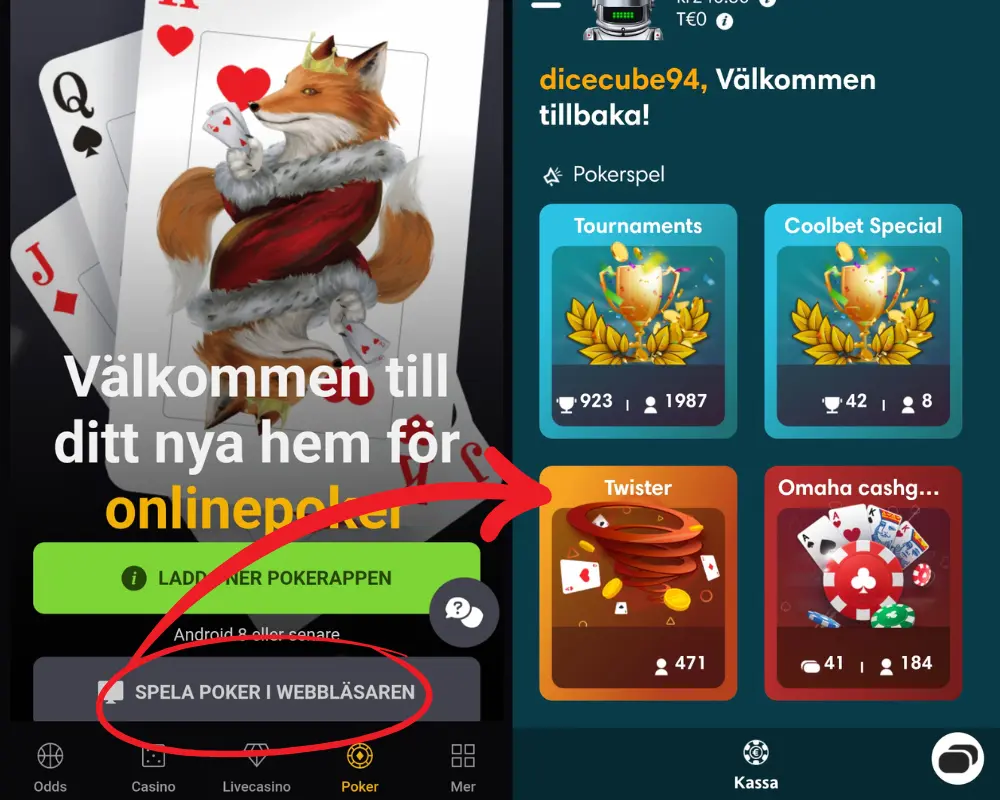 Poker och pokerturneringar hos Coolbet