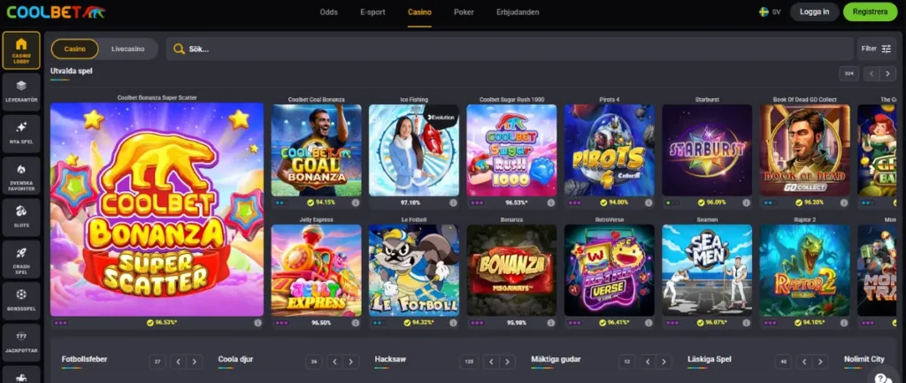 Casinolobbyn hos Coolbet