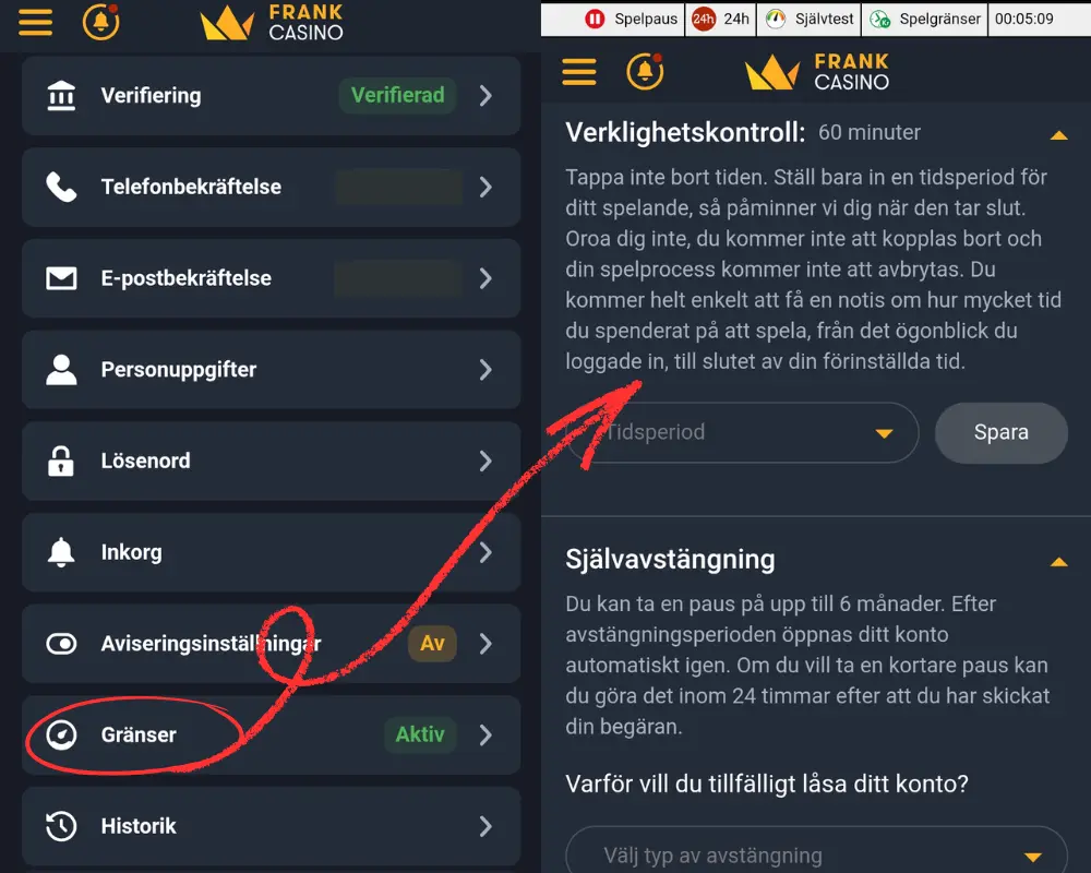 Ansvarsfullt spelande hos Frank Casino.