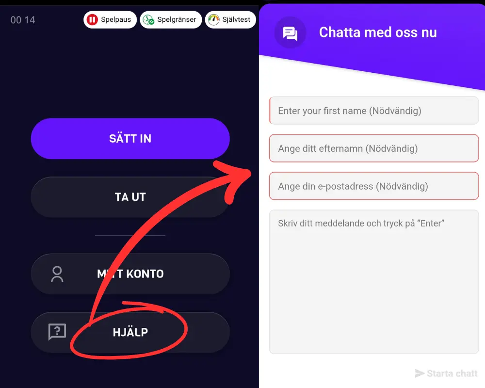 Kundtjänst och livechatt hos Frank & Fred.