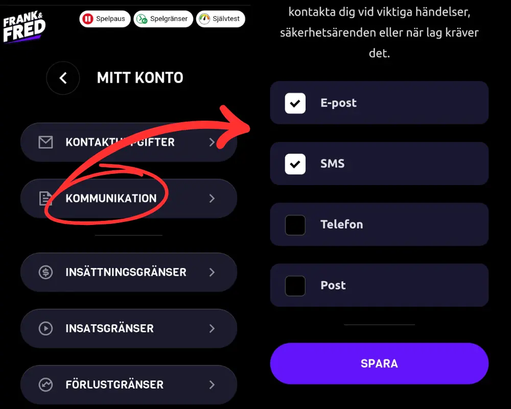 Inställningar för reklam hos Frank & Fred