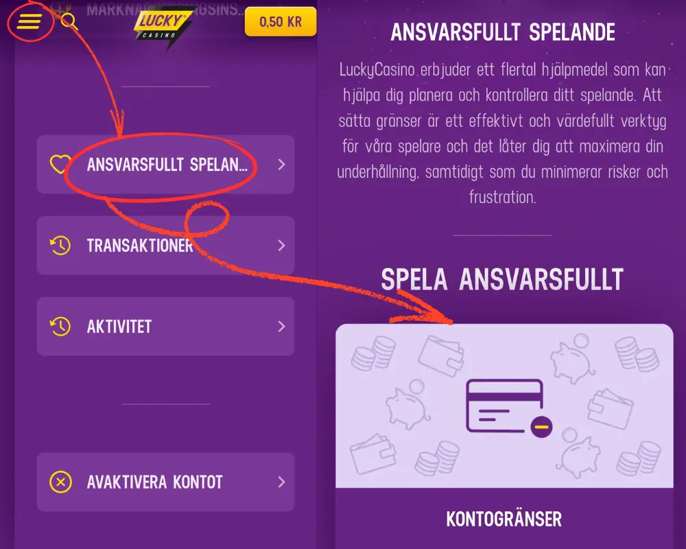 Ansvarsfullt spelande hos Lucky Casino