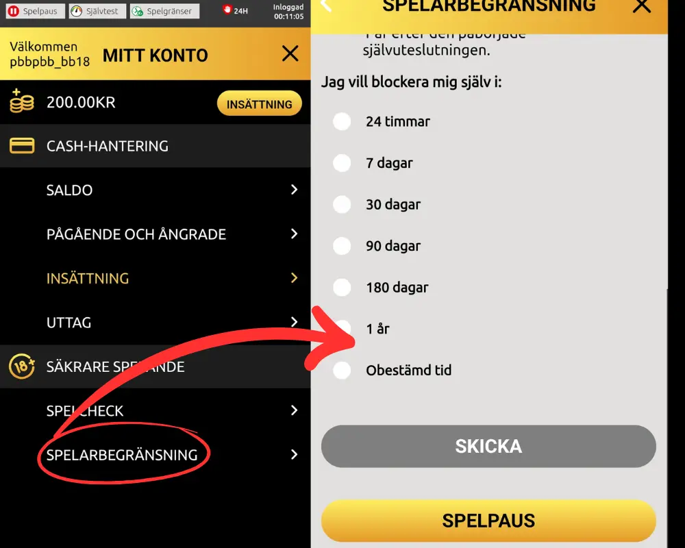 Spelarbegränsningar: pausa dina konton hos SkillOnNet.