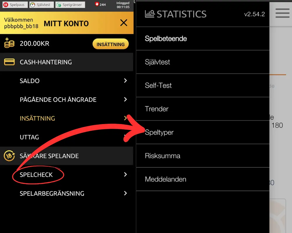 Spelcheck: spelbeteende och statistik hos samtliga SkillOnNet-casinon.
