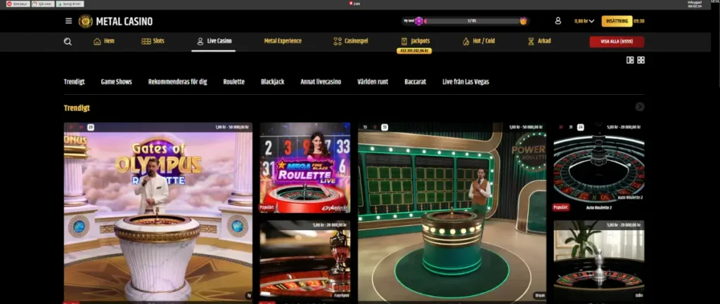 Metal Casinos live casino.
