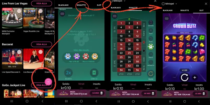 Minispelen hos GoGoCasino.