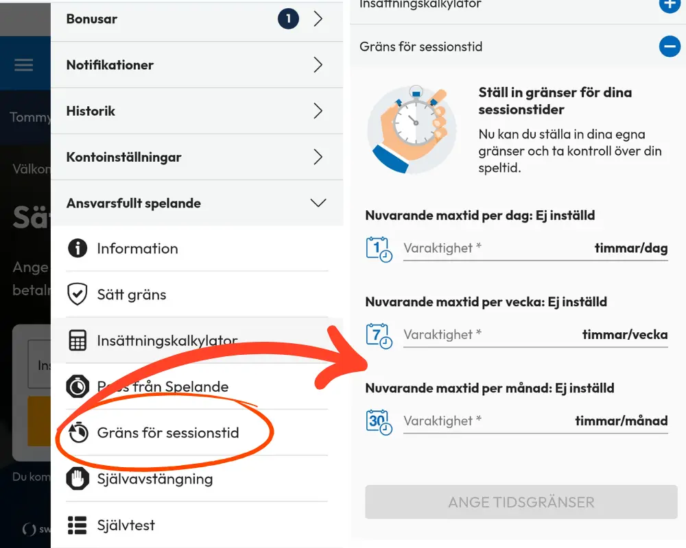 Hur du ändrar tidsgränser hos NordicBet