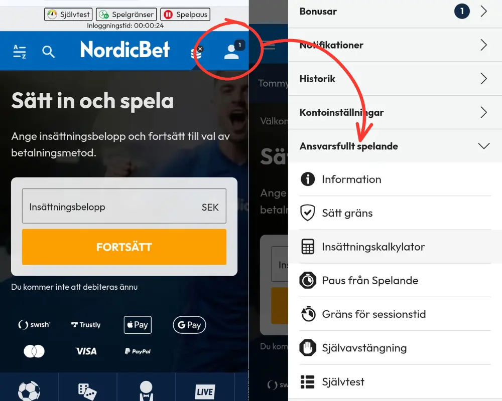 Hur du hittar ansvarsfullt spelande hos NordicBet