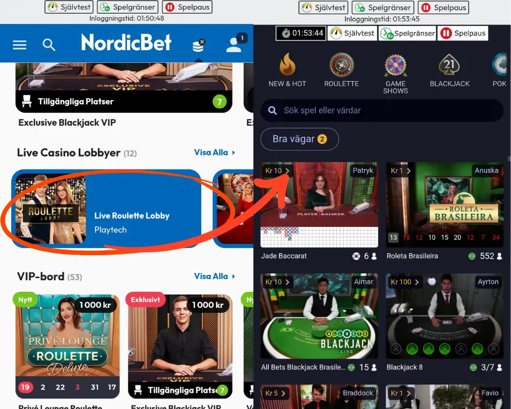 Hur du hittar Playtechs lobby hos NordicBet