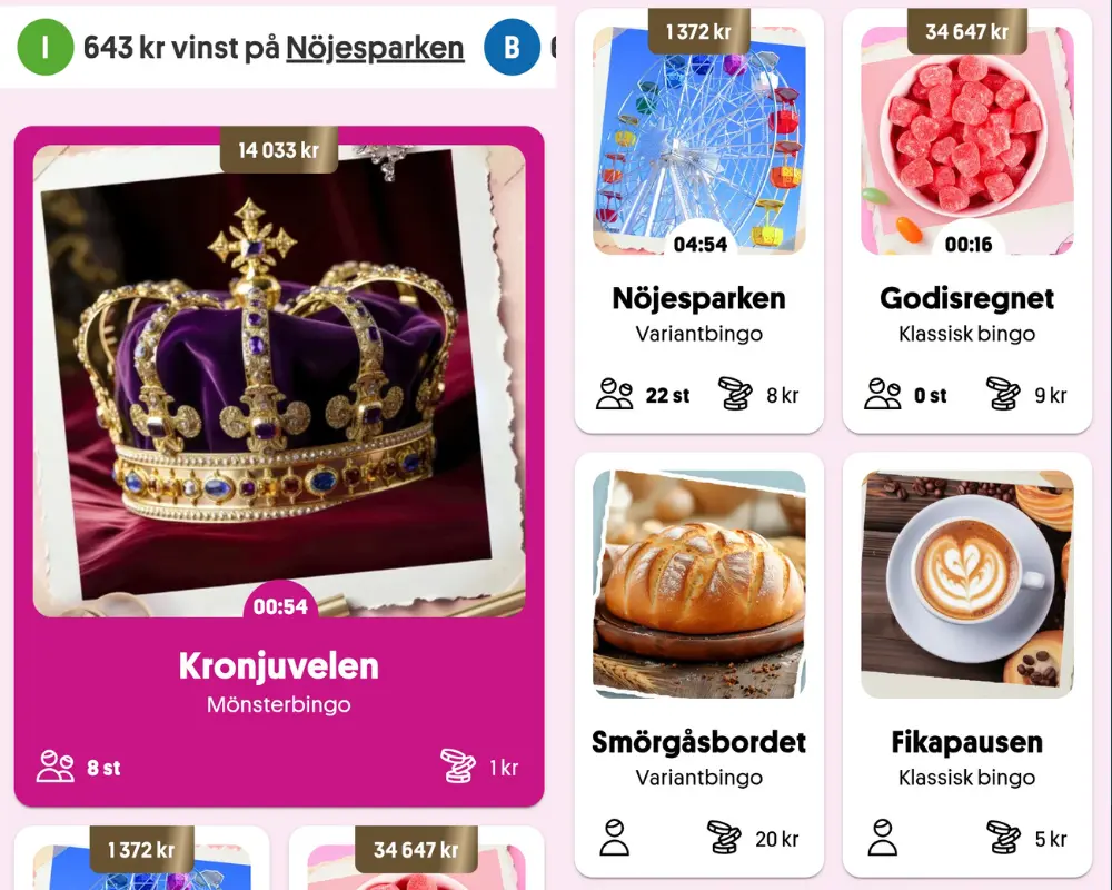 Svenska Spels bingospel.