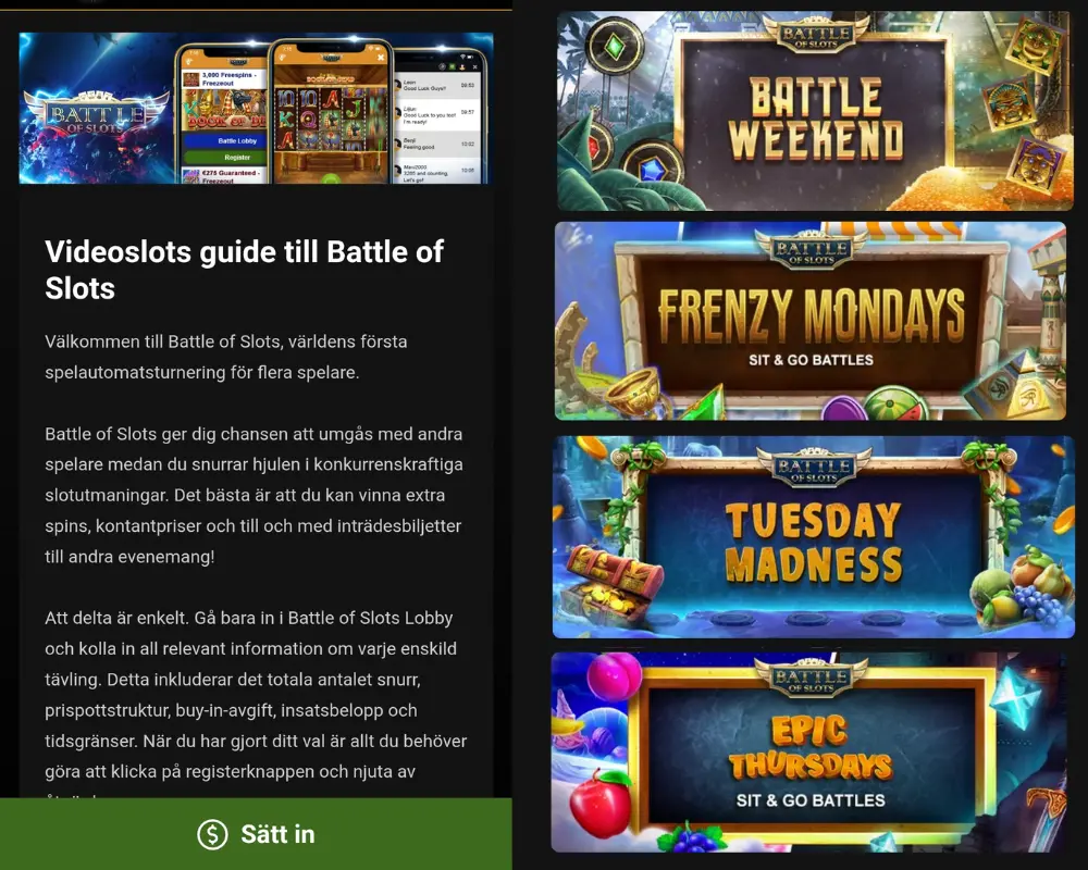 Videoslots Battle of Slots