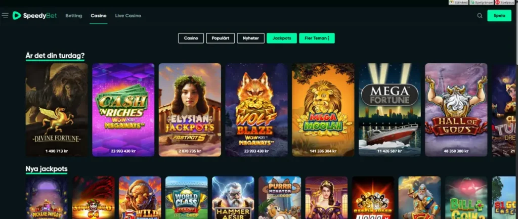 SpeedyBets jackpotspel.