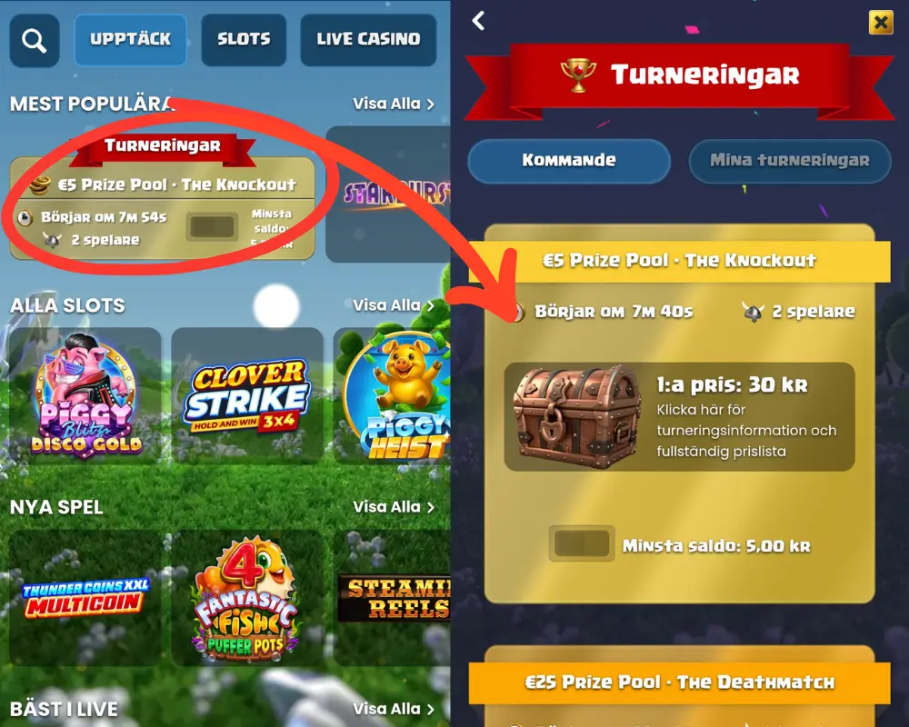 Duelz Casino, casinospel och turneringar