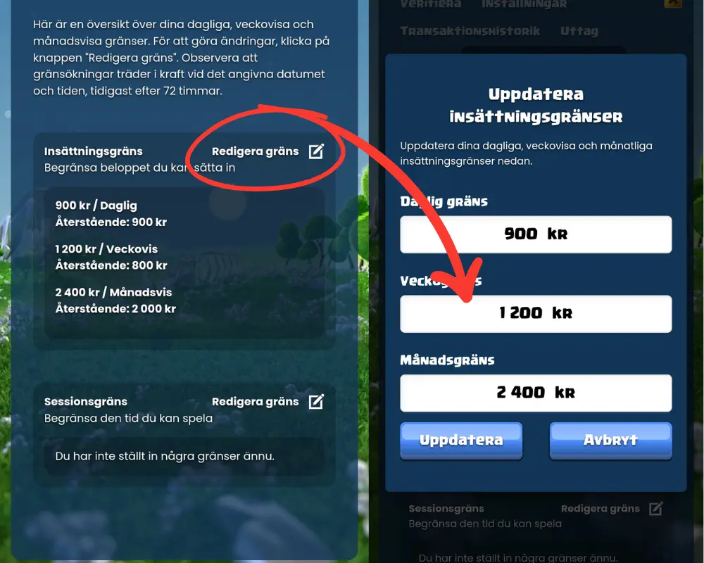 Ökning av gränser hos Duelz tar upp till 72 timmar, sänkningar sker omedelbart.