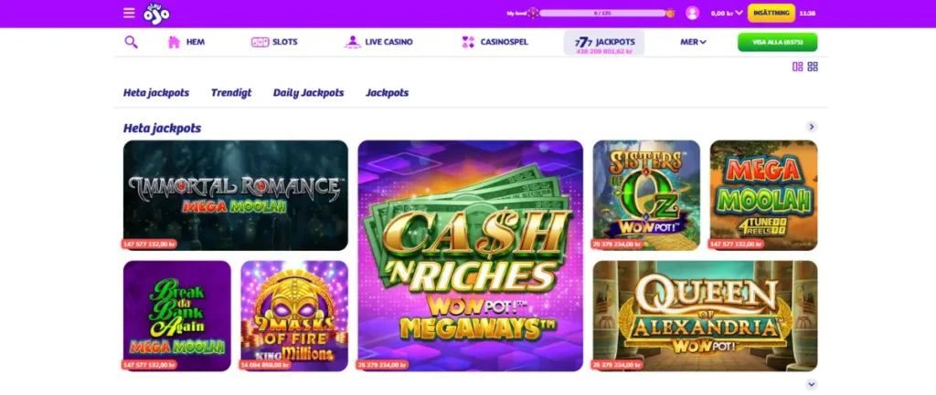 Jackpottcasinot hos PlayOJO.