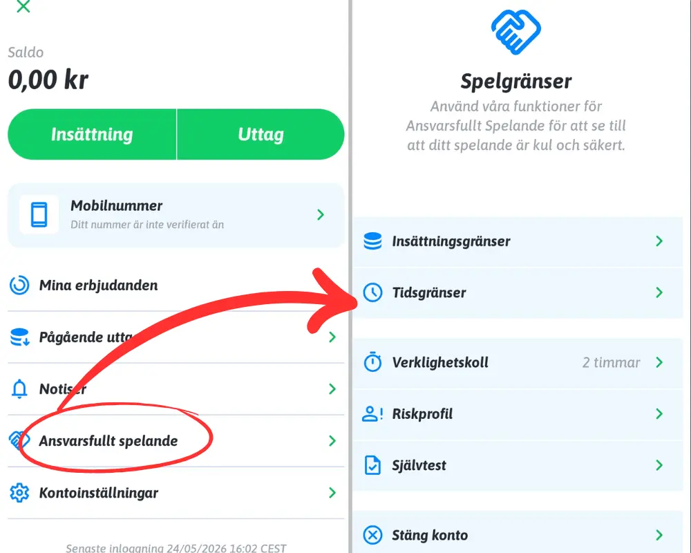 Ansvarsfullt spelande hos Snabbare Casino
