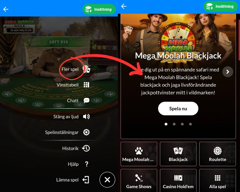 Hur du hittar livespelsleverantörernas lobbys hos Snabbare