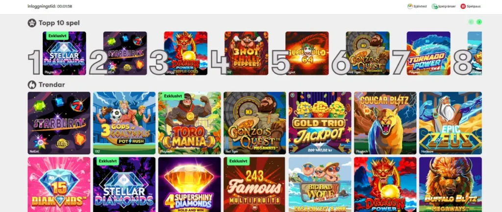 Casinolobbyn hos 10bet.
