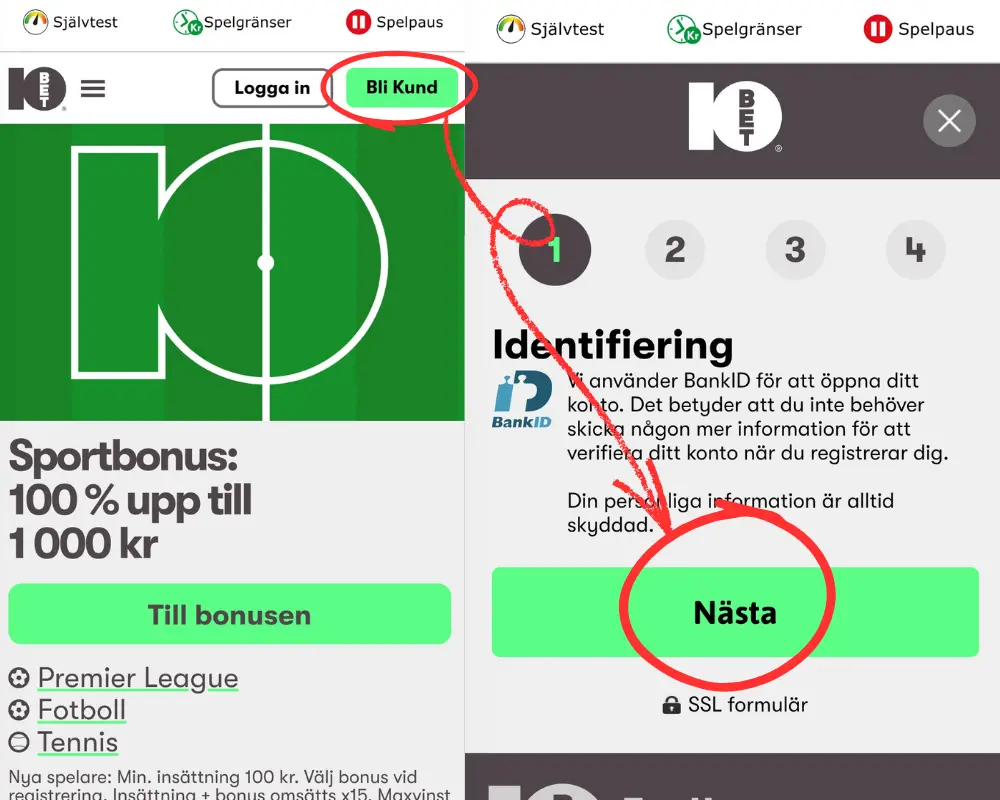 Hur du registrerar dig hos 10bet