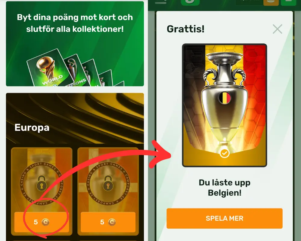 Samlarkort hos Campobet