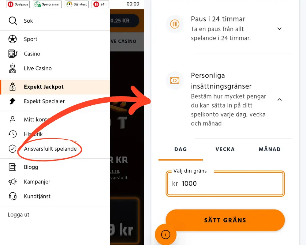 Ansvarsfullt spelande hos Expekt