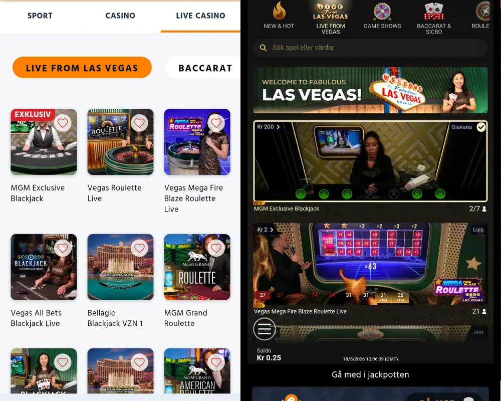 Expekts live casino